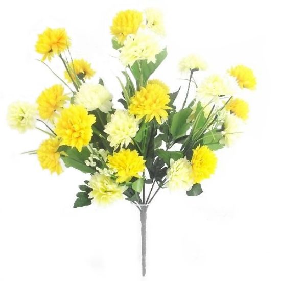 CREAM AND YELLOW CHRYSANTHEMUM BUSH