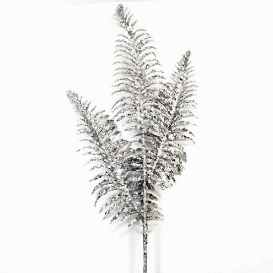 78cm GLITTERED BRACKEN FERN