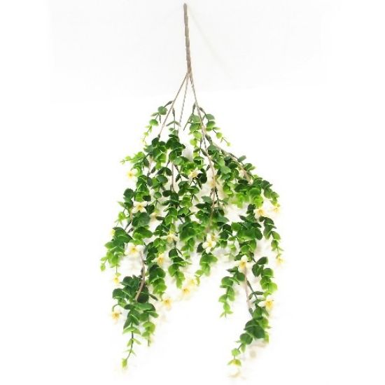 CREAM PLASTIC TRAILING FLOWERING BUSH 60cm