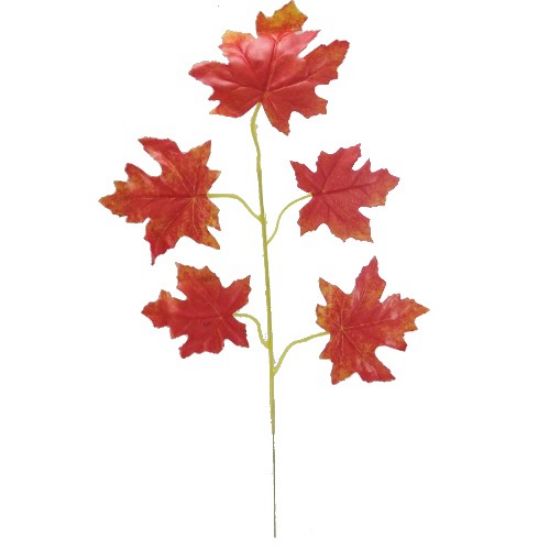 ORANGE/YELLOW MAPLE LEAF SPRAY 66cm (6 PACK)