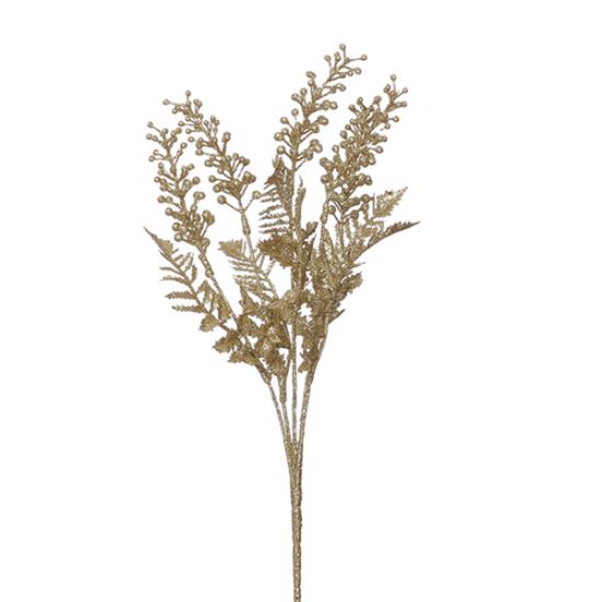 GOLD GLITTERED BERRY BUSH 35cm