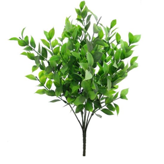 TWO TONE GREEN MINI TEA LEAF BUSH  35cm