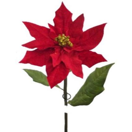 RED X-LARGE VELVET TOUCH POINSETTIA 90cm