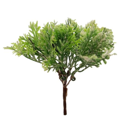 13cm XMAS GLITTERED SNOWY FOLIAGE PICK GREEN