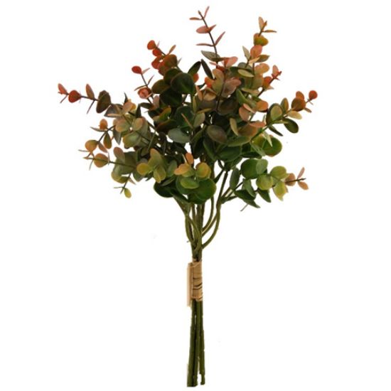 GREEN/ORANGE EUCALYPTUS BUNDLE 36cm