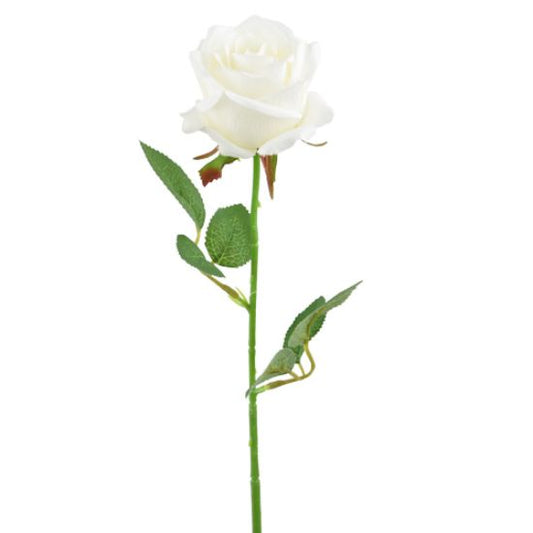 IVORY SINGLE ROSE 45cm