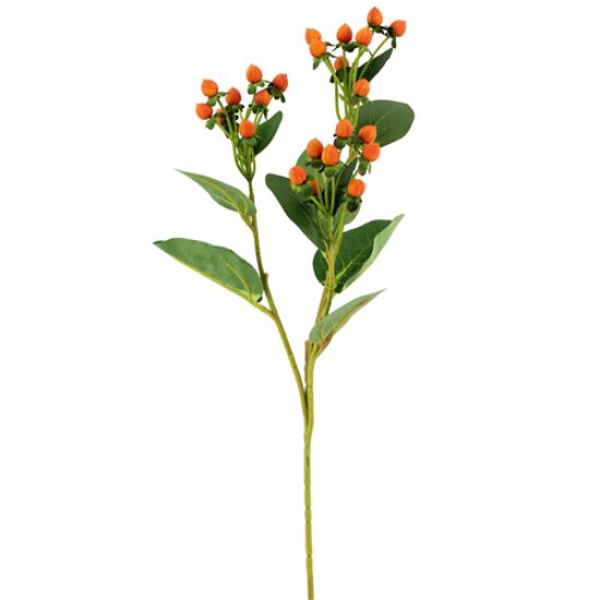 ORANGE HYPERICUM BERRY SPRAY 68cm