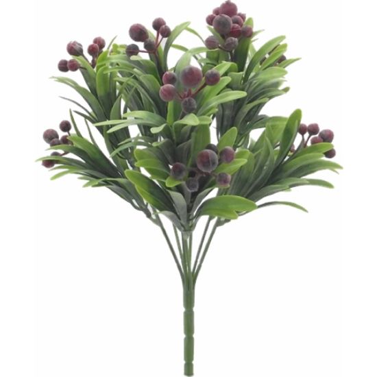 28cm PLASTIC BERRY BUSH RED/GREEN