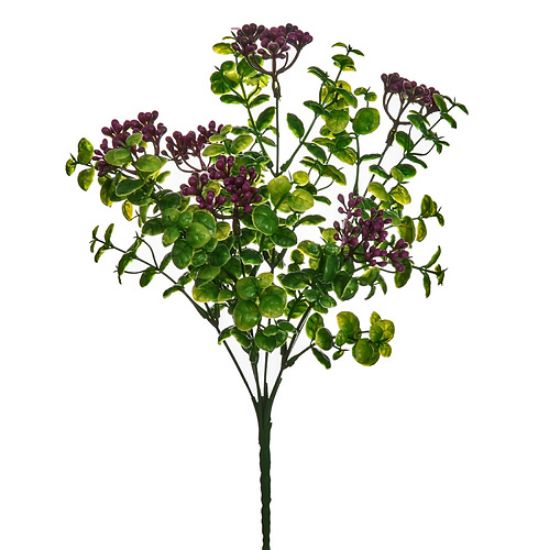 32cm PURPLE/GREEN PLASTIC BERRY BUSH