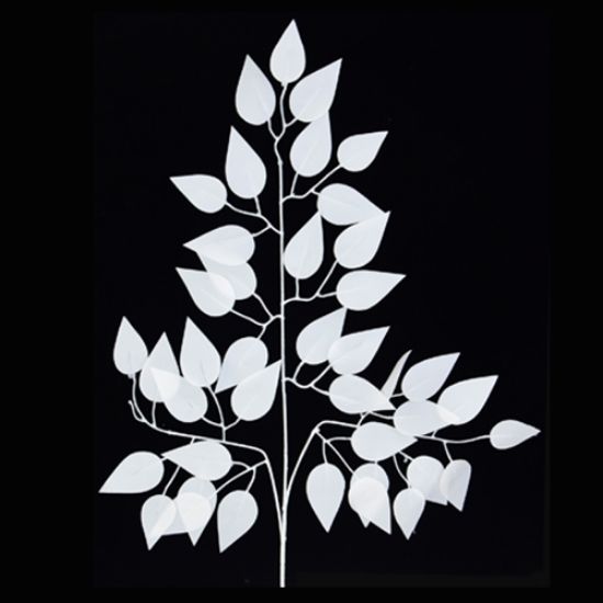 60cm FICUS BRANCH (42 LEAVES) WHITE