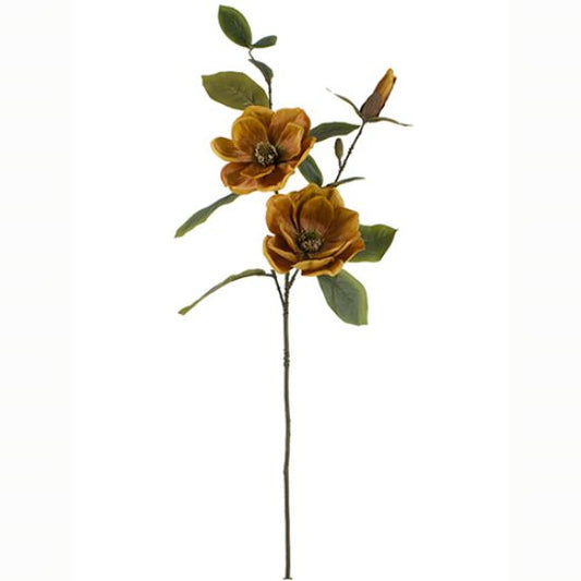 BURNT ORANGE LARGE MAGNOLIA SPRAY 84cm