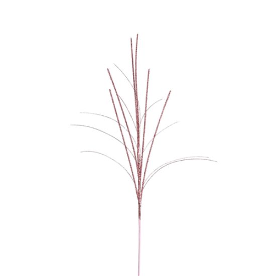 PINK GLITTERED GRASS SPRAY 66cm