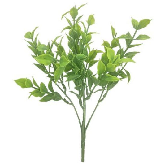 LIGHT GREEN/GREEN PLASTIC RUSCUS BUSH 32cm