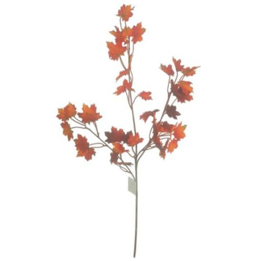 ORANGE/RED AUTUMN MAPLE LEAF SPRAY 80cm