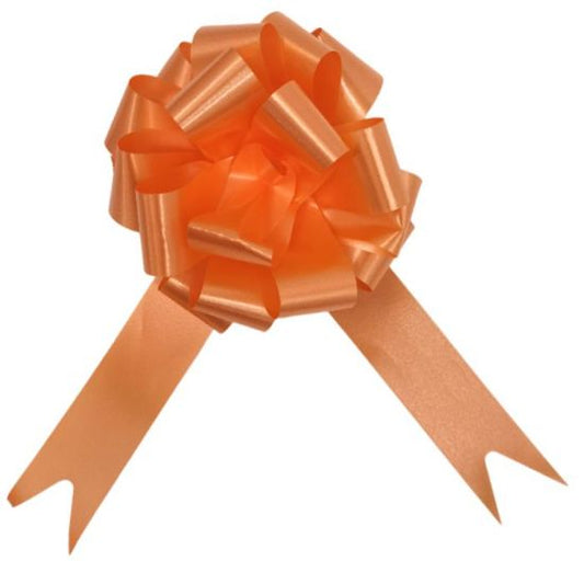 30mm ORANGE POLY RIBBON PULL BOWS  x30