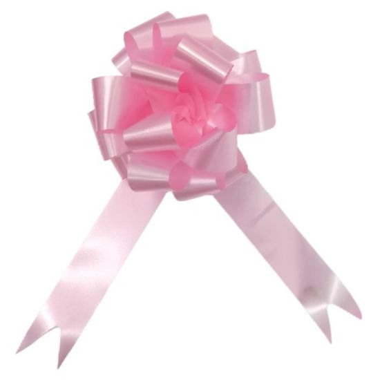 30mm BABY PINK POLY RIBBON PULL BOWS x30