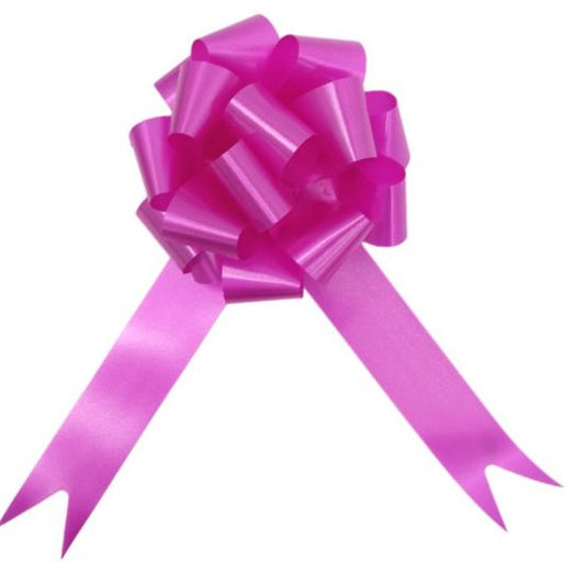 30mm FUCHSIA POLY RIBBON PULL BOWS x30