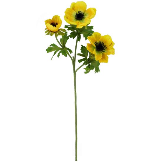 YELLOW ANEMONE SPRAY 56cm