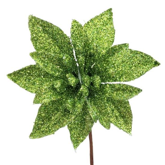 12cm SINGLE POINSETTIA GREEN X2