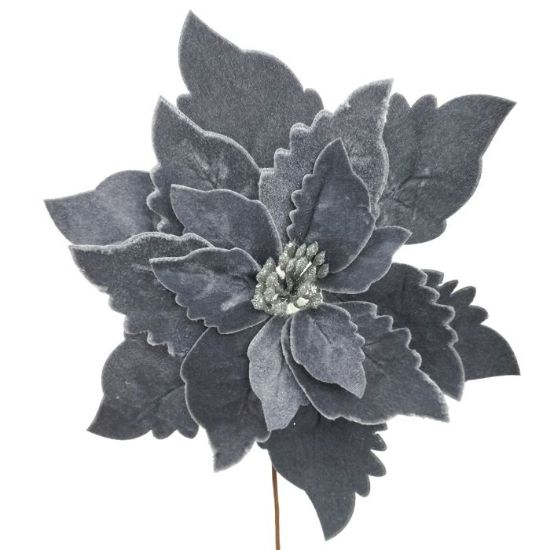 20cm SINGLE POINSETTIA GREY