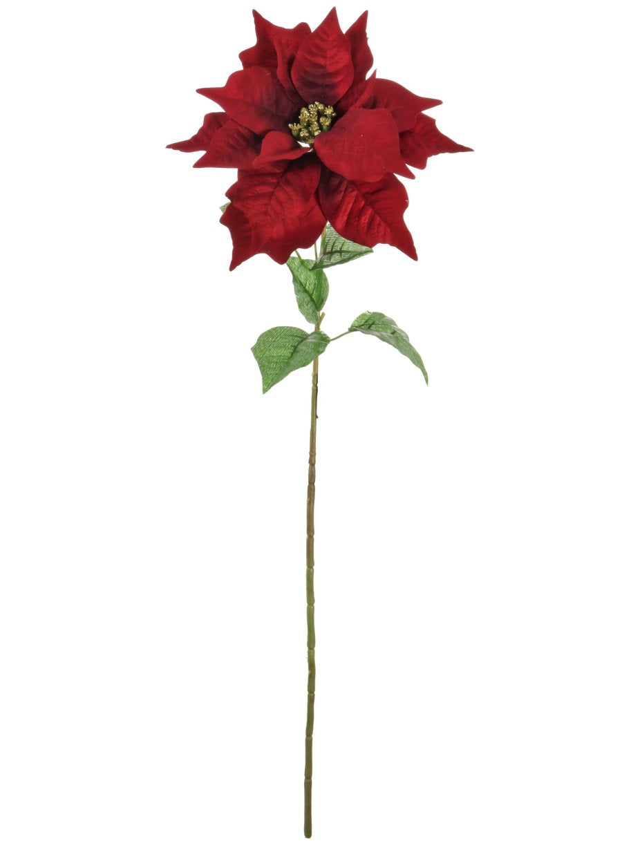 Velvet Poinsettia with Glittered Centre