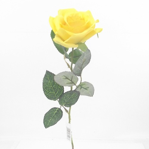 YELLOW SINGLE OPEN ROSE 50cm