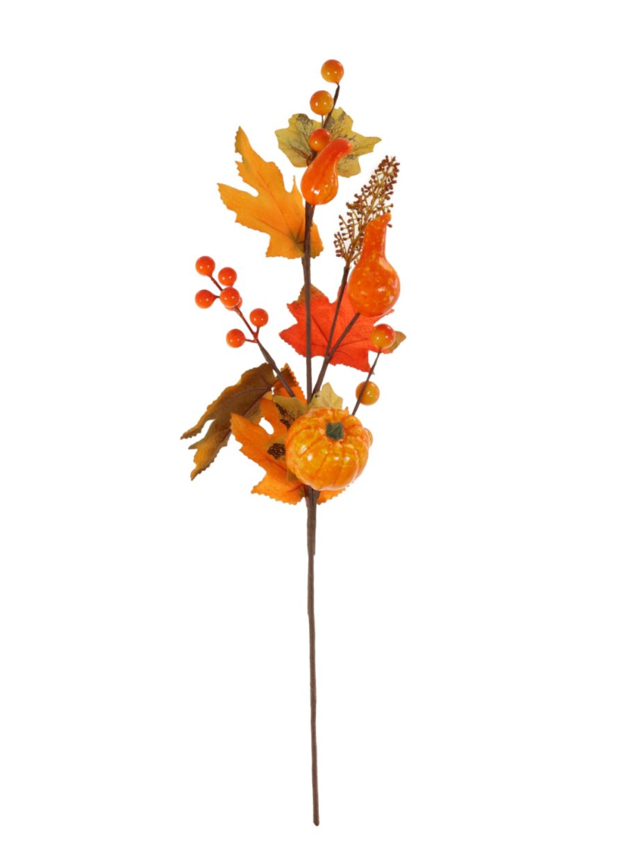 Autumn Tall Mixed Pumpkin, berry & Foliage Pick 60cm