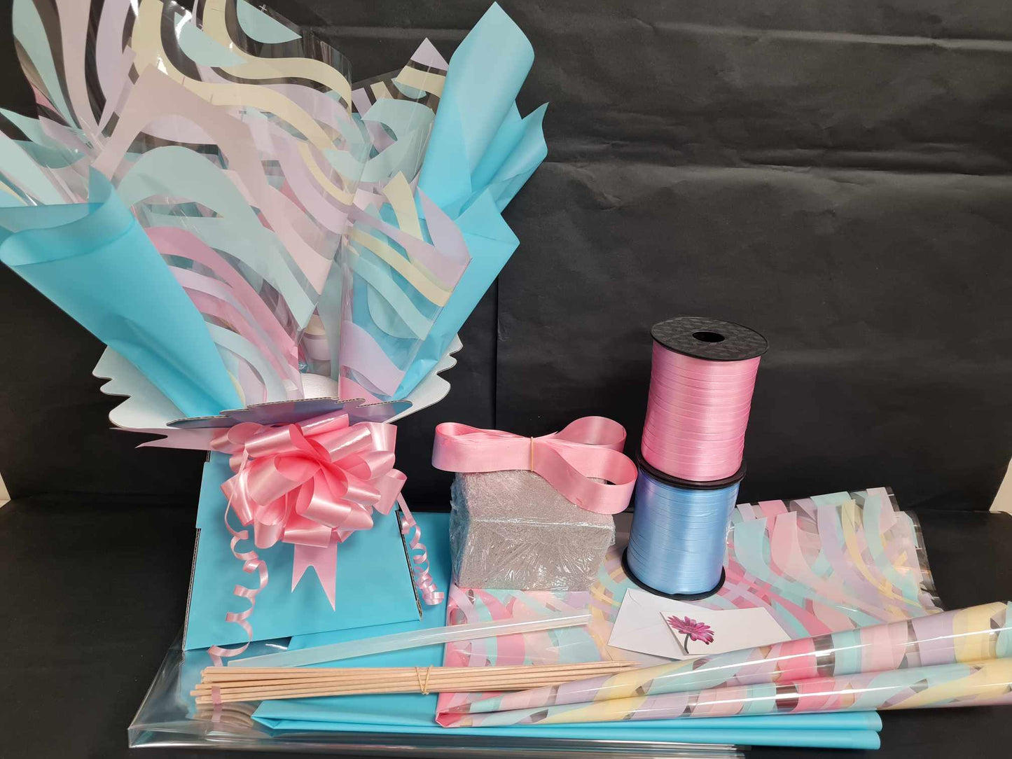 Pastel Blue & Pink Chocolate Bouquet kit