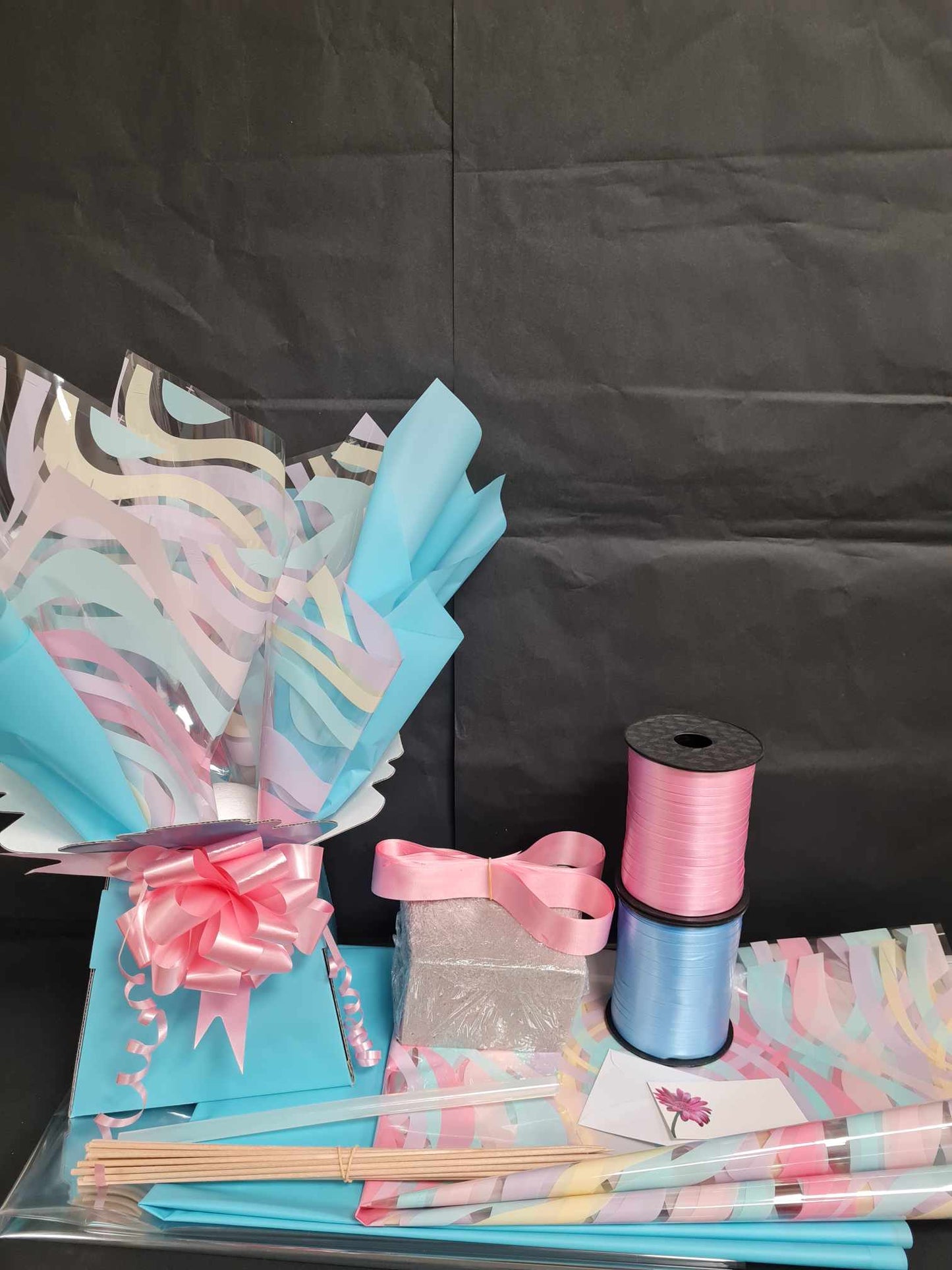 Pastel Blue & Pink Chocolate Bouquet kit