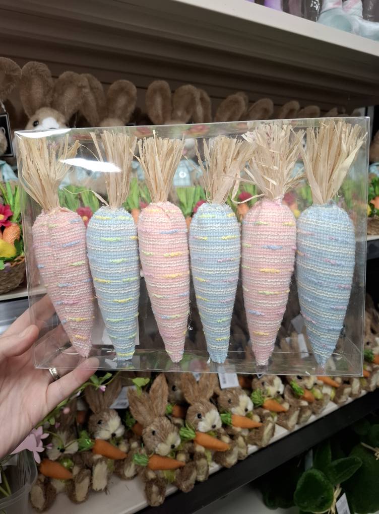 6 PACK PINK &amp; BLUE CARROTS