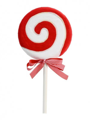 VELVET CANDY CANE LOLLIPOP PICK 60cm