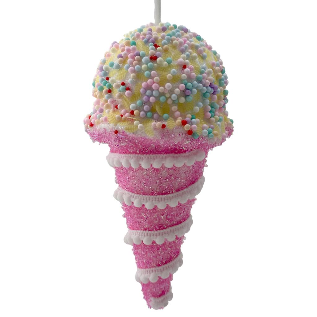 LARGE PASTEL ICE CREAM BAUBLE 10X20CM PRE-ORDER ONLY