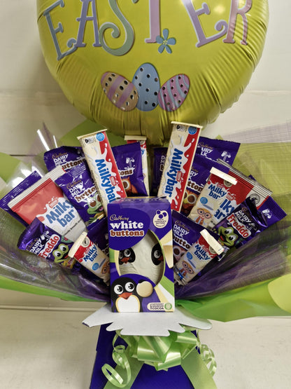 Buttons and Milky Bar EASTER Chocolate Bouquet with White Buttons EASTER EGG