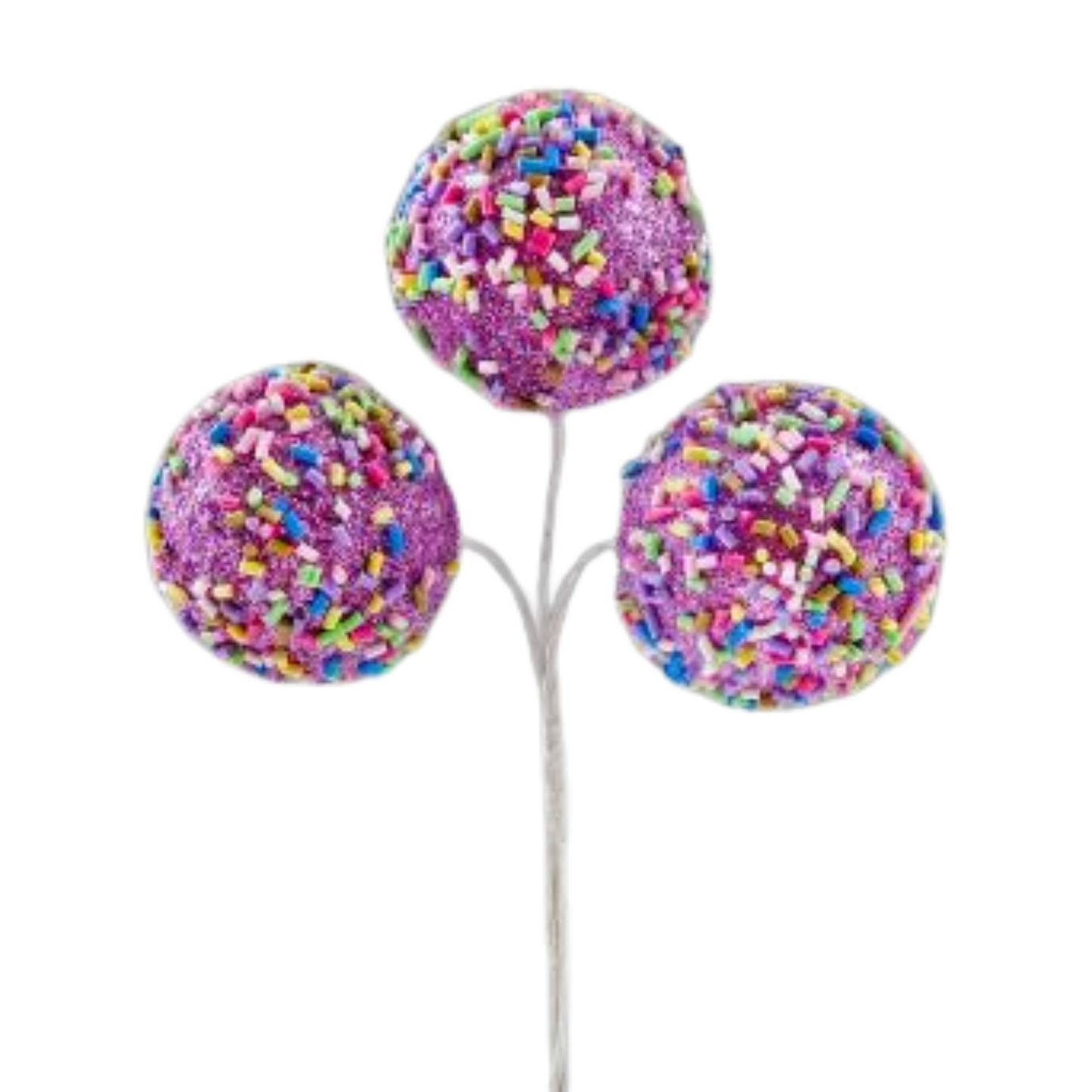 PINK SPRINKLE 3 LARGE CANDY BALL PICK 20cm