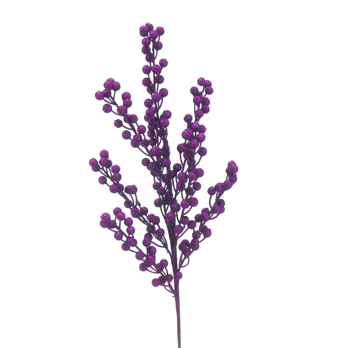 80cm purple glitter berry stem