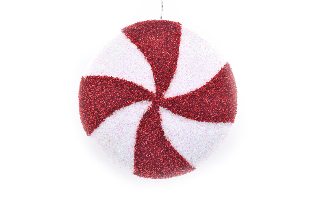 18cm red / white candy stripe disc