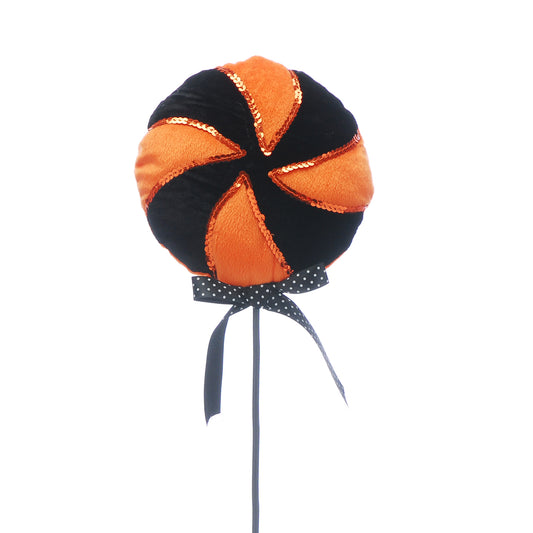 40cm orange / black halloween candy pick