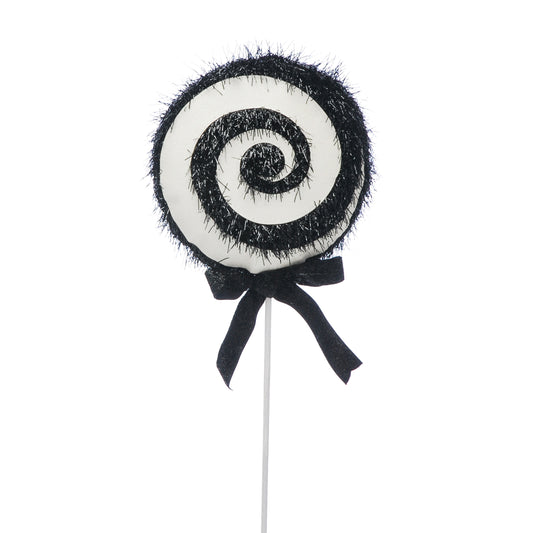 40cm white / black spin halloween candy pick