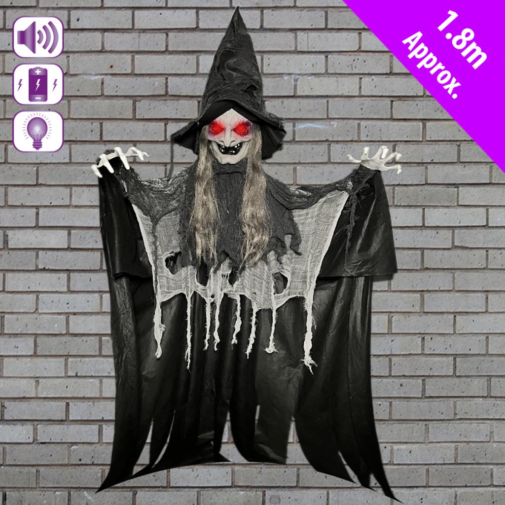 72&quot;HANGING CACKLING CREEPY WITCH