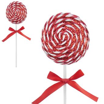 9.5X30CM CANDY STRING LOLLIPOP RED