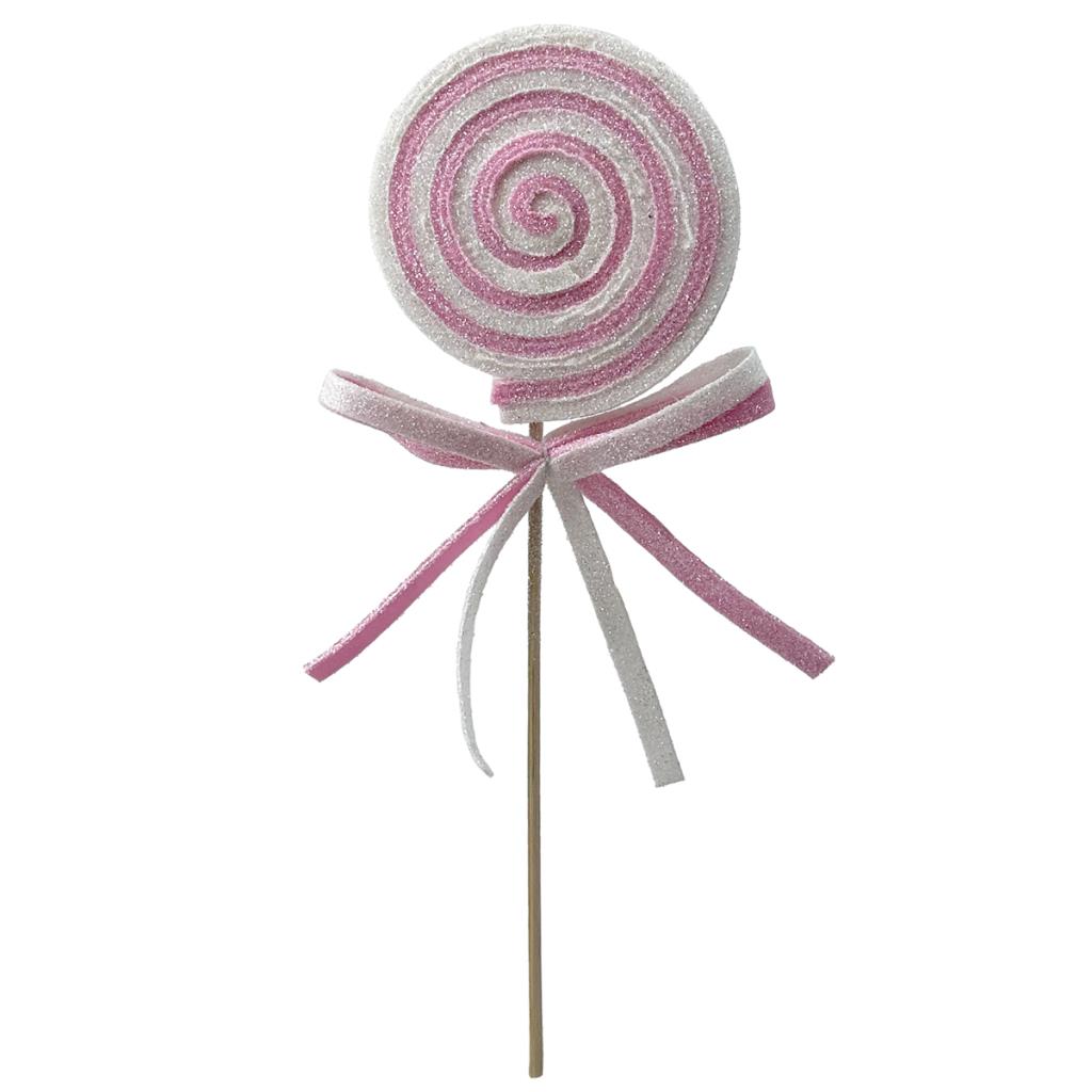 32CM LOLLIPOP PICK PINK/WHITE