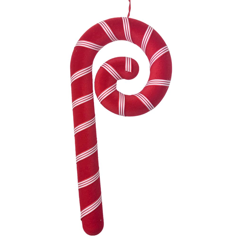 RED CANDY CANE CURLY 40X19CM