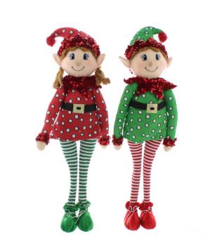 50cm standing elves - red and green