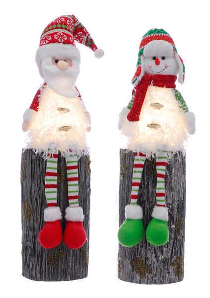 50cm battery operated lit with dangly legs  white santa/snowman