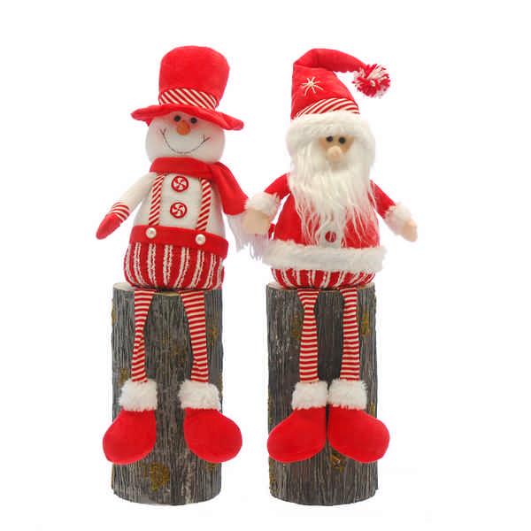 red / white santa/snowman with dangly legs 71cm