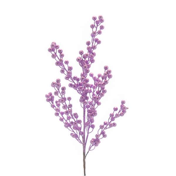 80cm lilac glitter berry stem