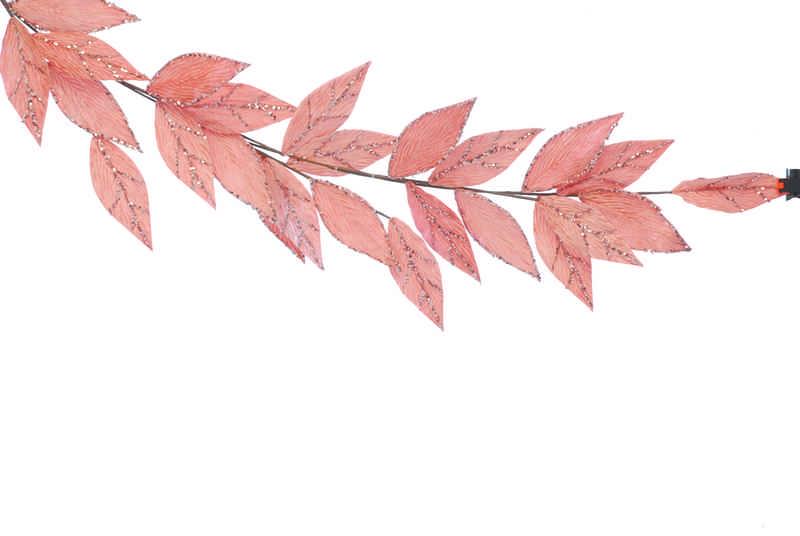 138cm blush pink with glitter and leaf garland