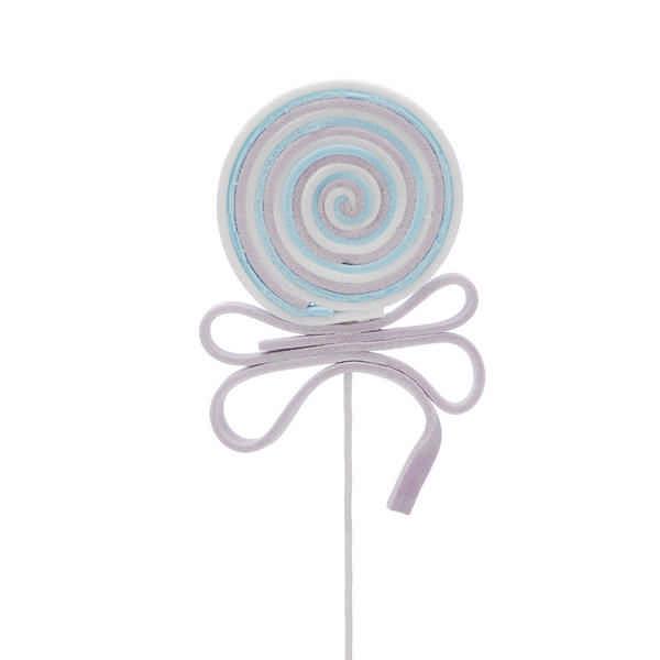 49cm pink/white swirl lollipop stem