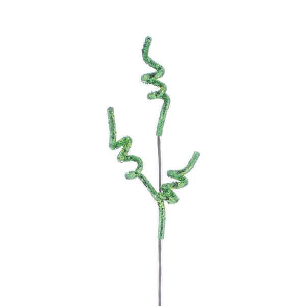 green glitter spiral stem 71cm