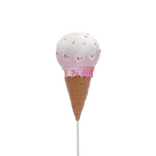 FABRIC PINK ICE CREAM PICK 40CM